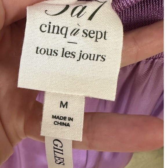 Cinq a Sept Giles Satin Cargo Jogger Pants Orchid Pink Womens Size Medium - Picture 3 of 4